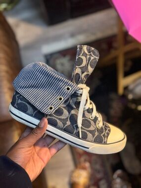 Coach High/Low top Navy Denim Sneakers